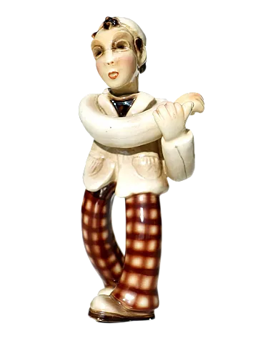 Ceramic Figurine by Leopold Anzengruber for Carraresi & Lucchesi, 1920s