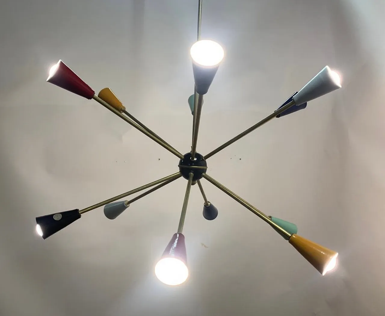 Lampadario Sputnik Stilnovo anni '50 a 12 braccia 3
