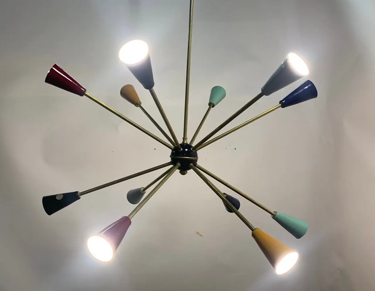 Lampadario Sputnik Stilnovo anni '50 a 12 braccia 4