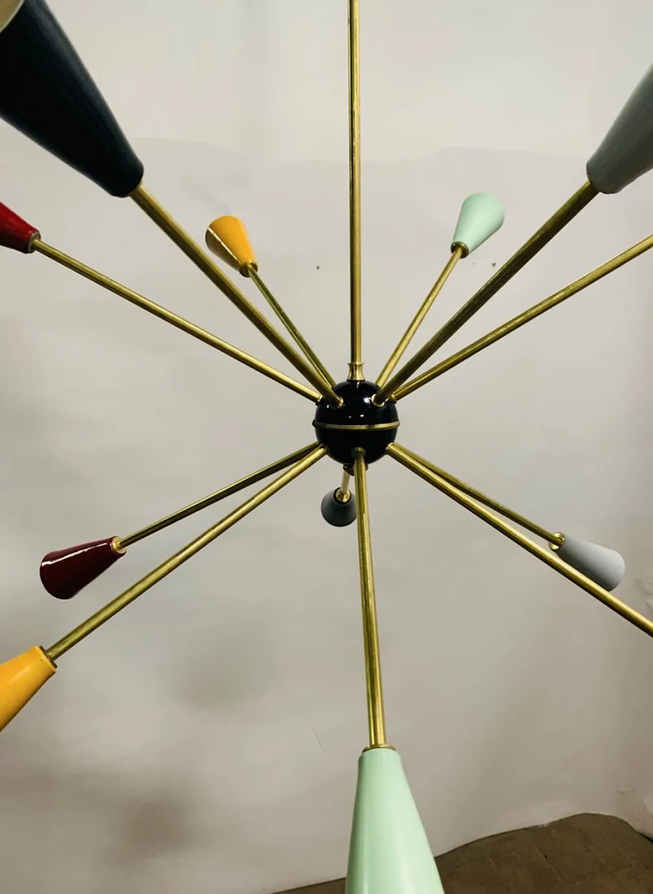 Lampadario Sputnik Stilnovo anni '50 a 12 braccia 7