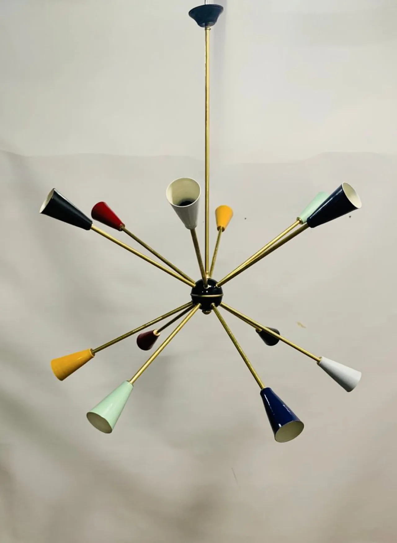 Lampadario Sputnik Stilnovo anni '50 a 12 braccia 10