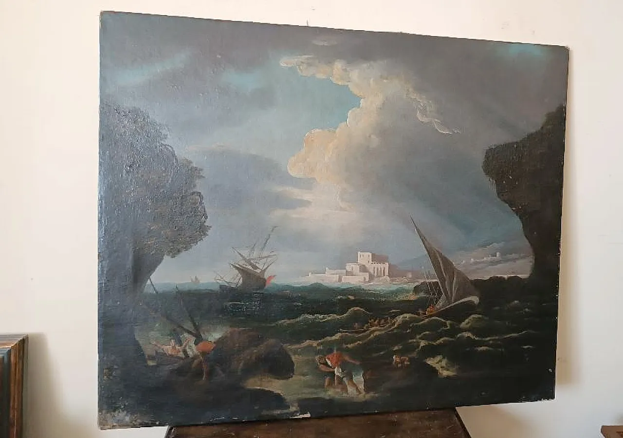 Navi in ​​tempesta, olio su tela, '600 1