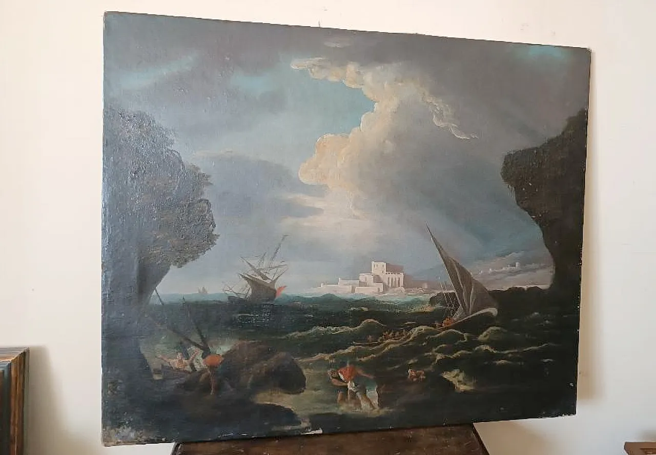 Navi in ​​tempesta, olio su tela, '600 3