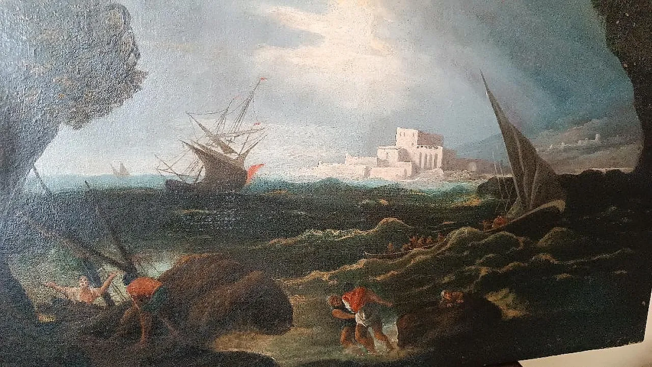 Navi in ​​tempesta, olio su tela, '600 10