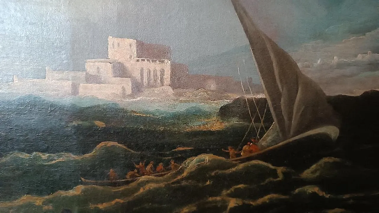 Navi in ​​tempesta, olio su tela, '600 12