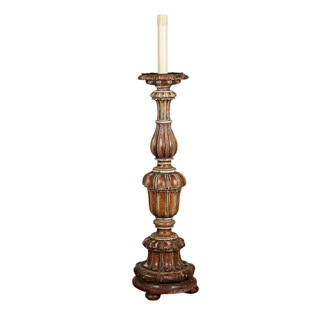 Lacquered and carved wooden floor lamp, 19th century 7