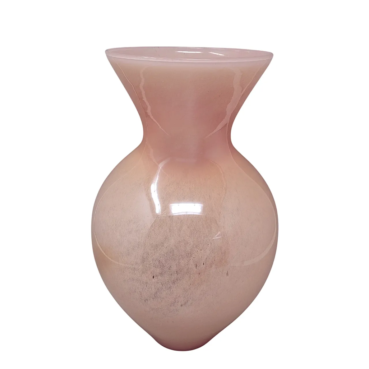 Pink Handcrafted Vase in Murano Glass by Master of the glass, 70s 1