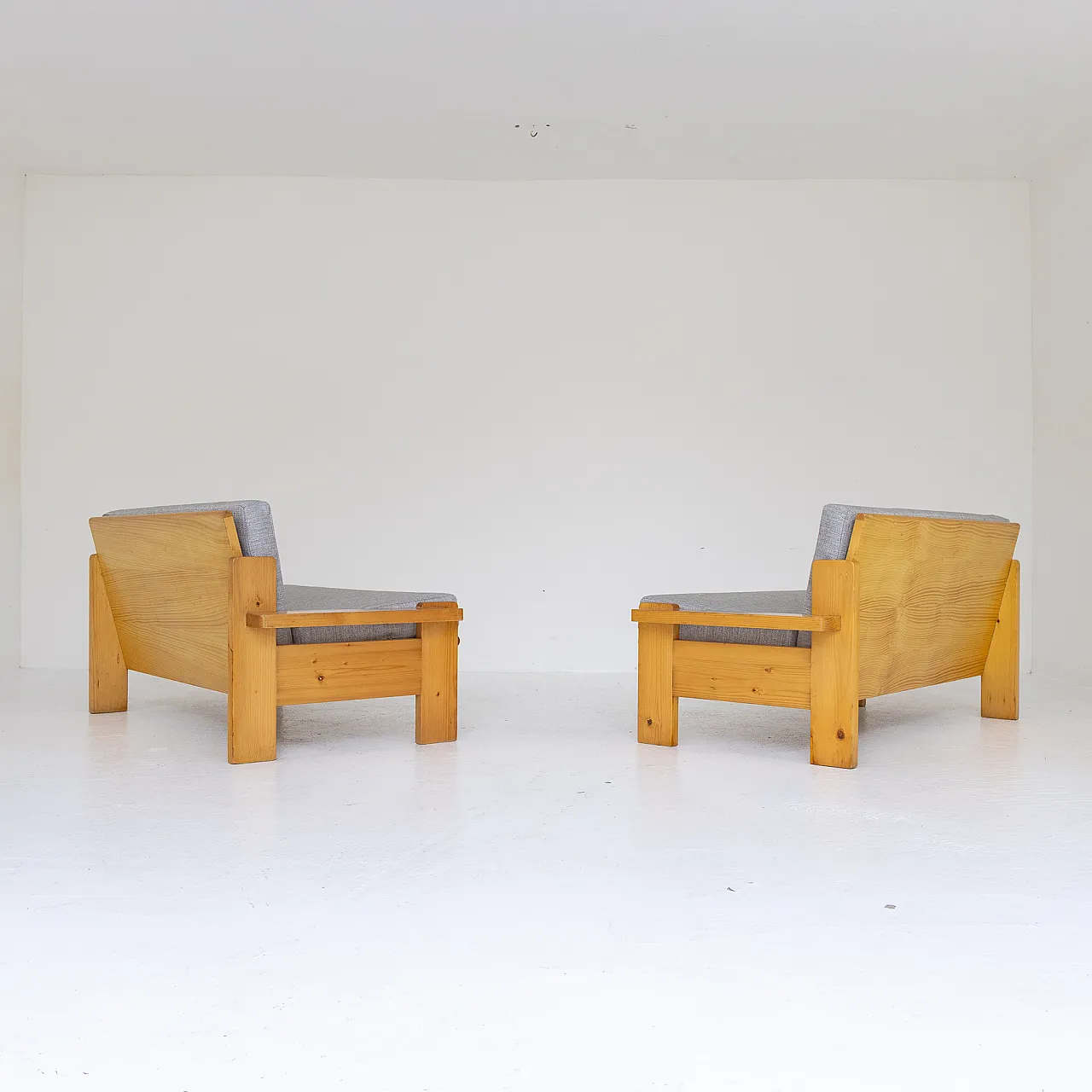 Pair of fir sofas, 1970s 2