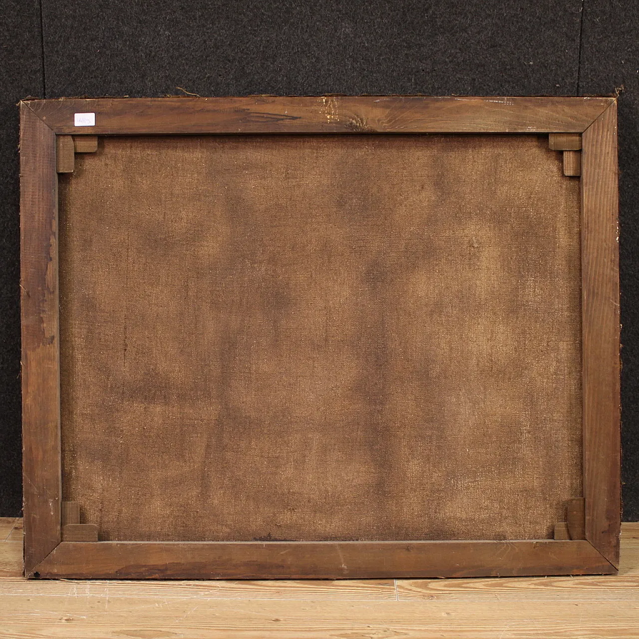 Paesaggio con figure, stile rinascimentale, olio su tela, '900 7