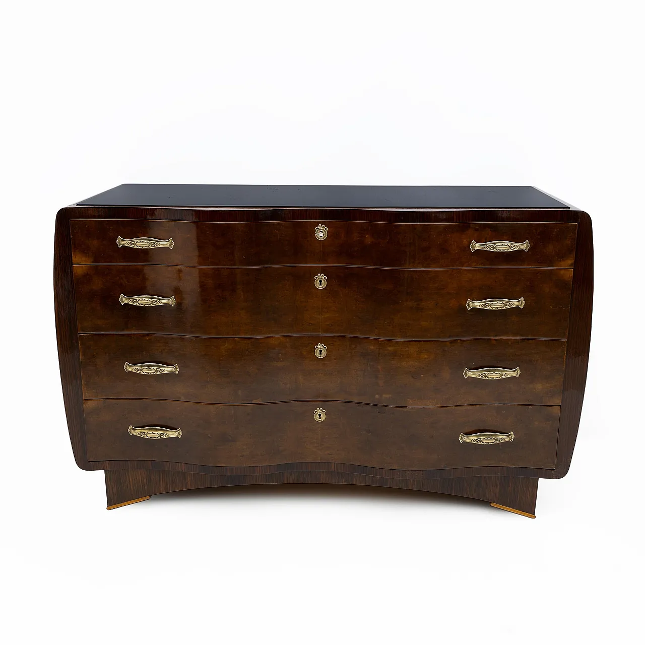 Cassettiera curvilinea in radice di Thuja in stile Art Déco, anni '30 4