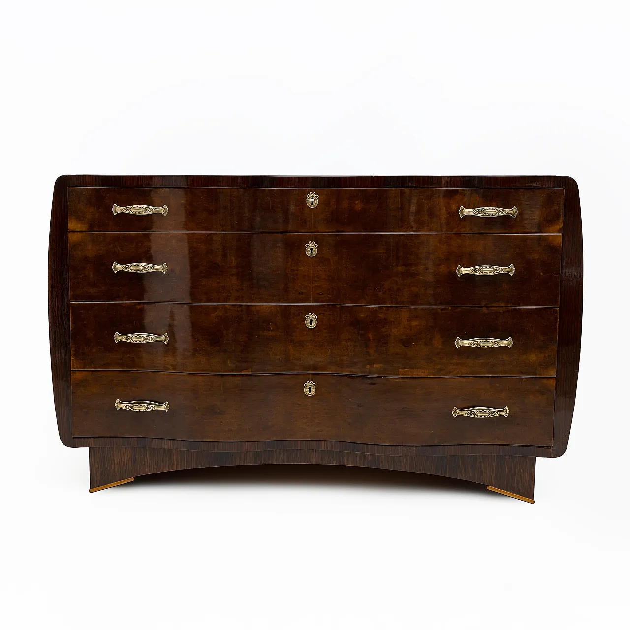 Cassettiera curvilinea in radice di Thuja in stile Art Déco, anni '30 5