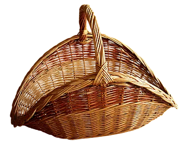 Handmade solid wicker braided firewood basket,