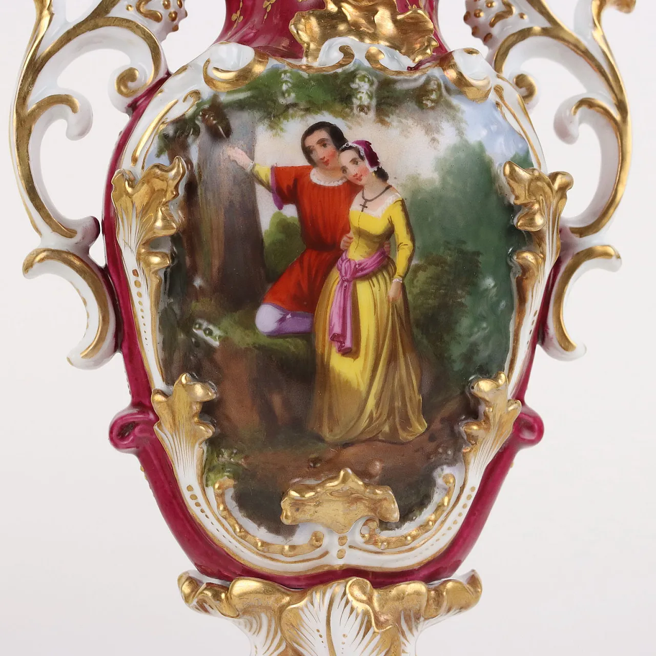 Coppia di vasi in porcellana Vecchia Parigi nello stile di Jacob Petit, '800 6