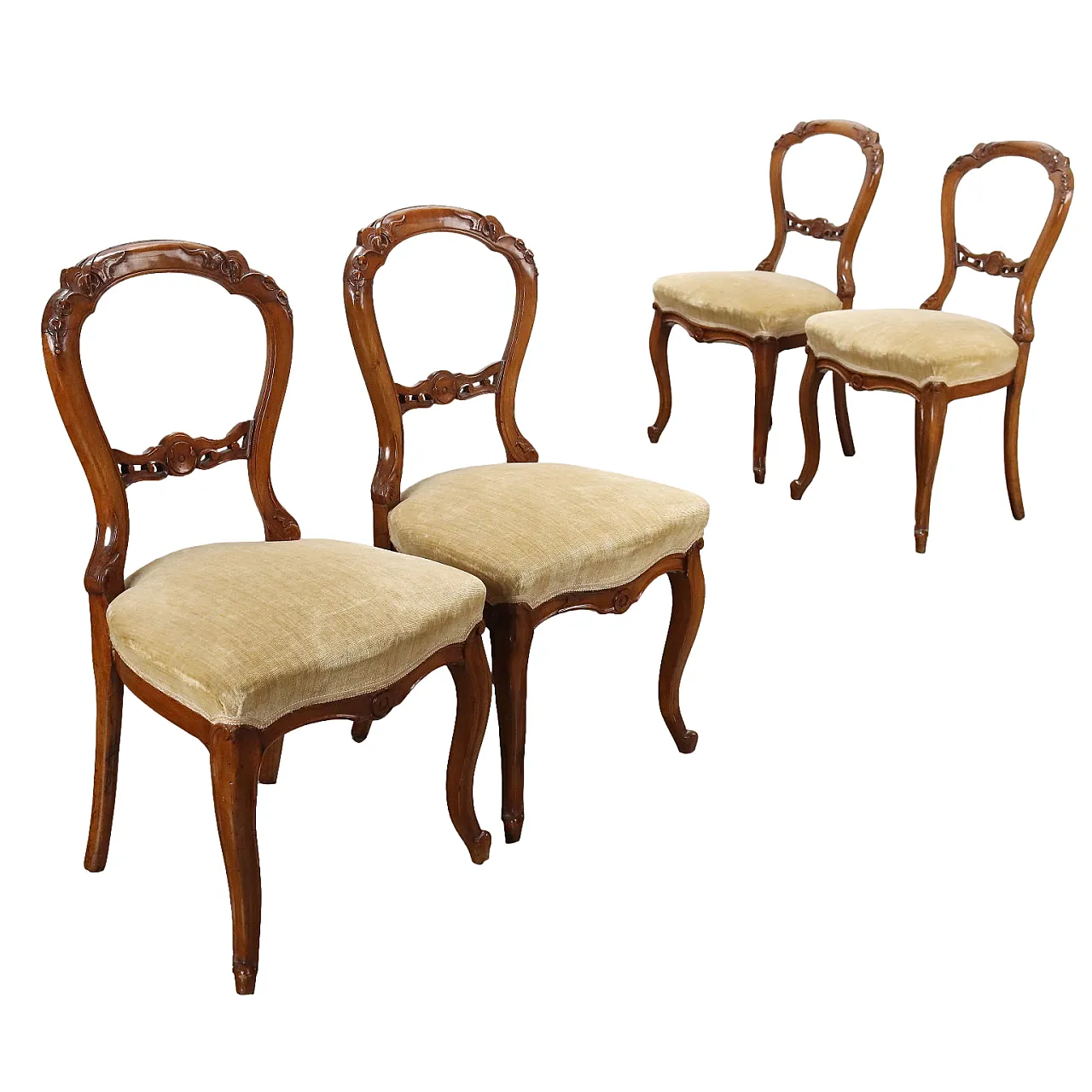 4 Louis Philippe wooden chairs, 19th century 1