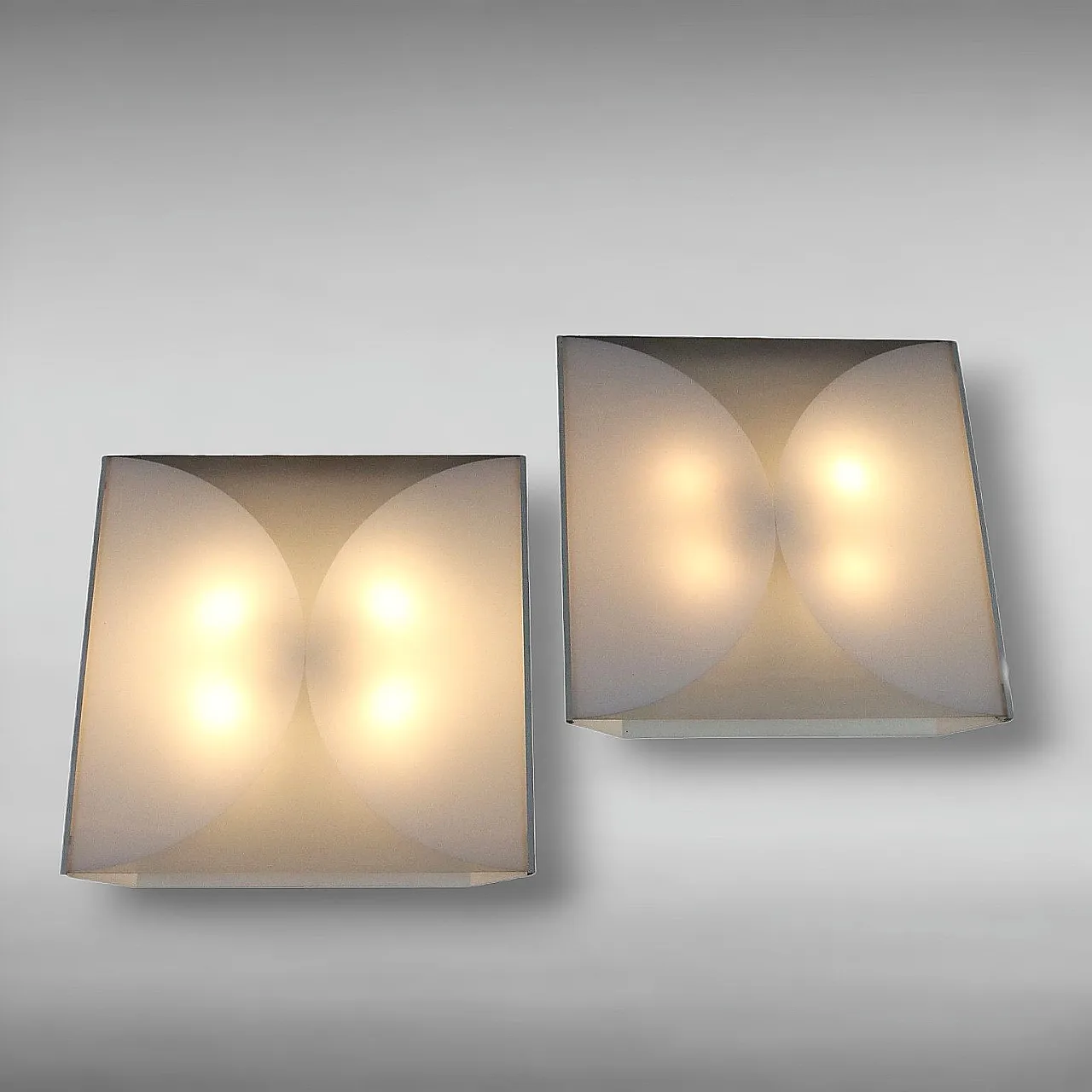 Pair of Clessidra appliques by B. Piccoli for Fontana Arte, 1970s 1