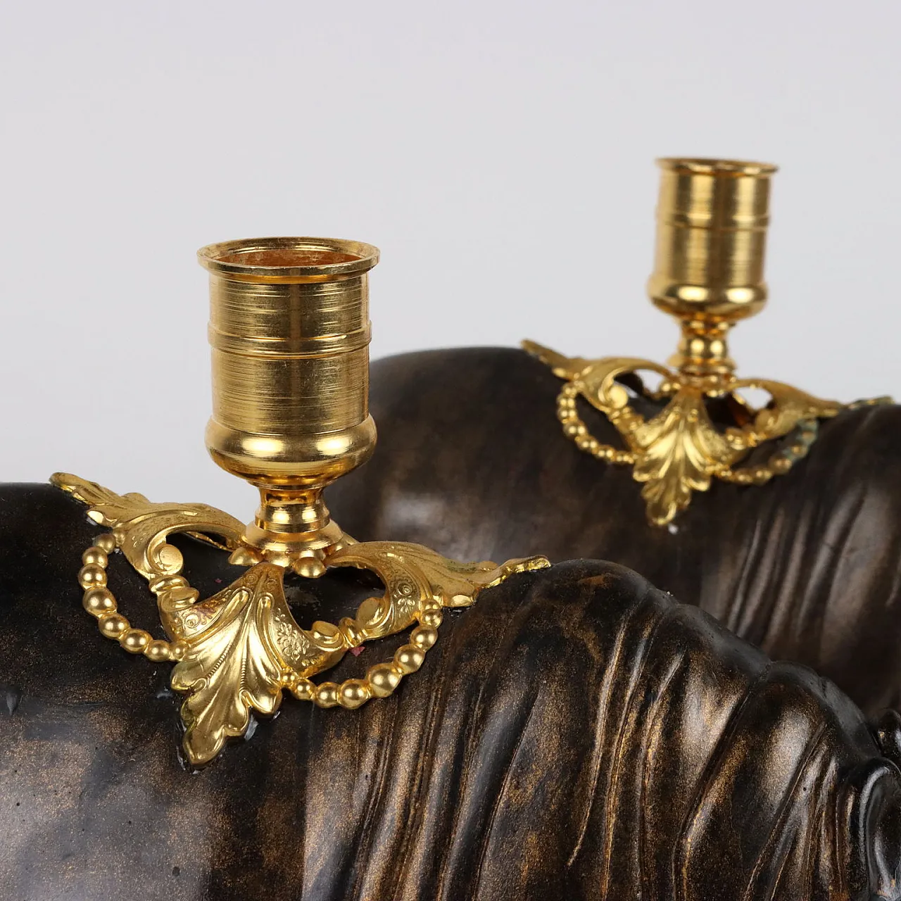 Pair of rhinoceros lamp holders by Jean-Luc Maisiere, late 19th century 5