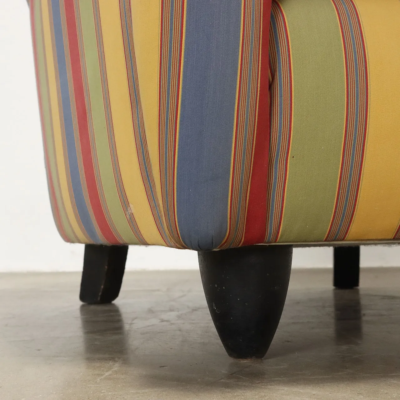 Poltrone Bergère in tessuto e legno, metà '900 8