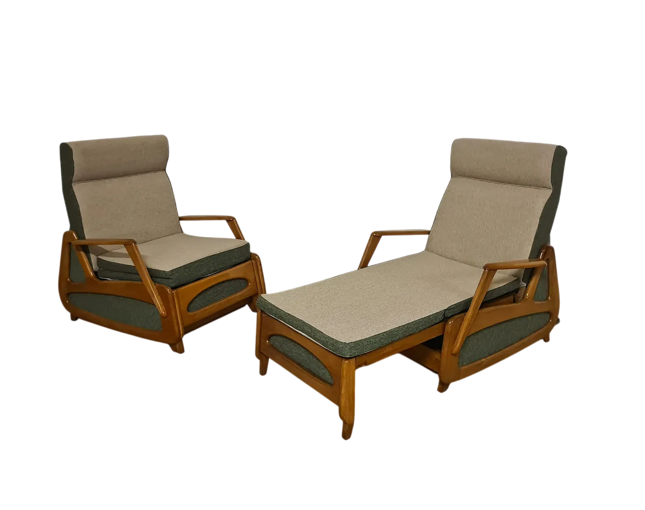 Pair of the French manufacturing armchairs 1950s 15