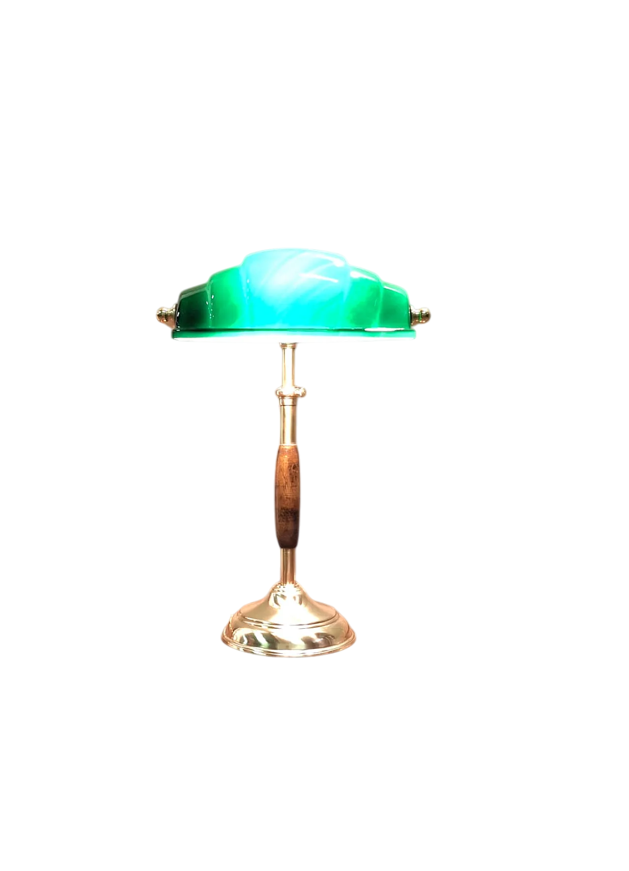 Desk lamp ministerial churchill in green and brass glass 13