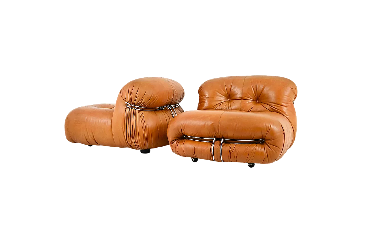 Coppia di poltrone Soriana Afra e Tobia Scarpa per Cassina, anni '70 13
