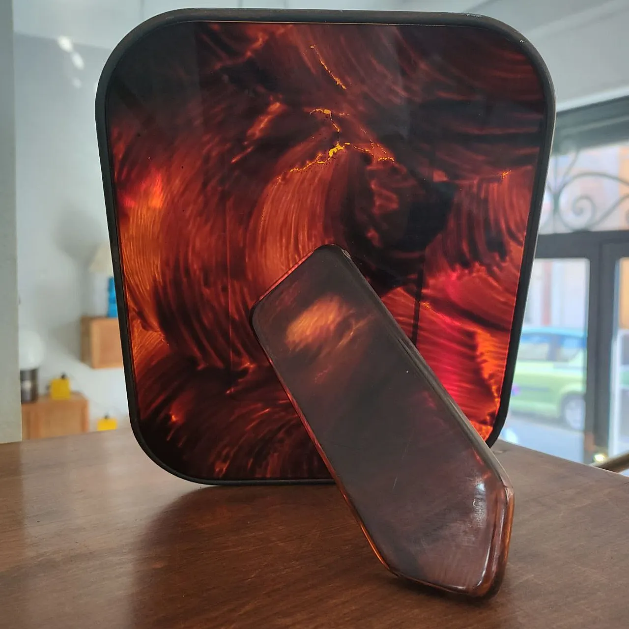 Photo frame Bacchelite Lucite Turtle Effect, Italy, 70s 7
