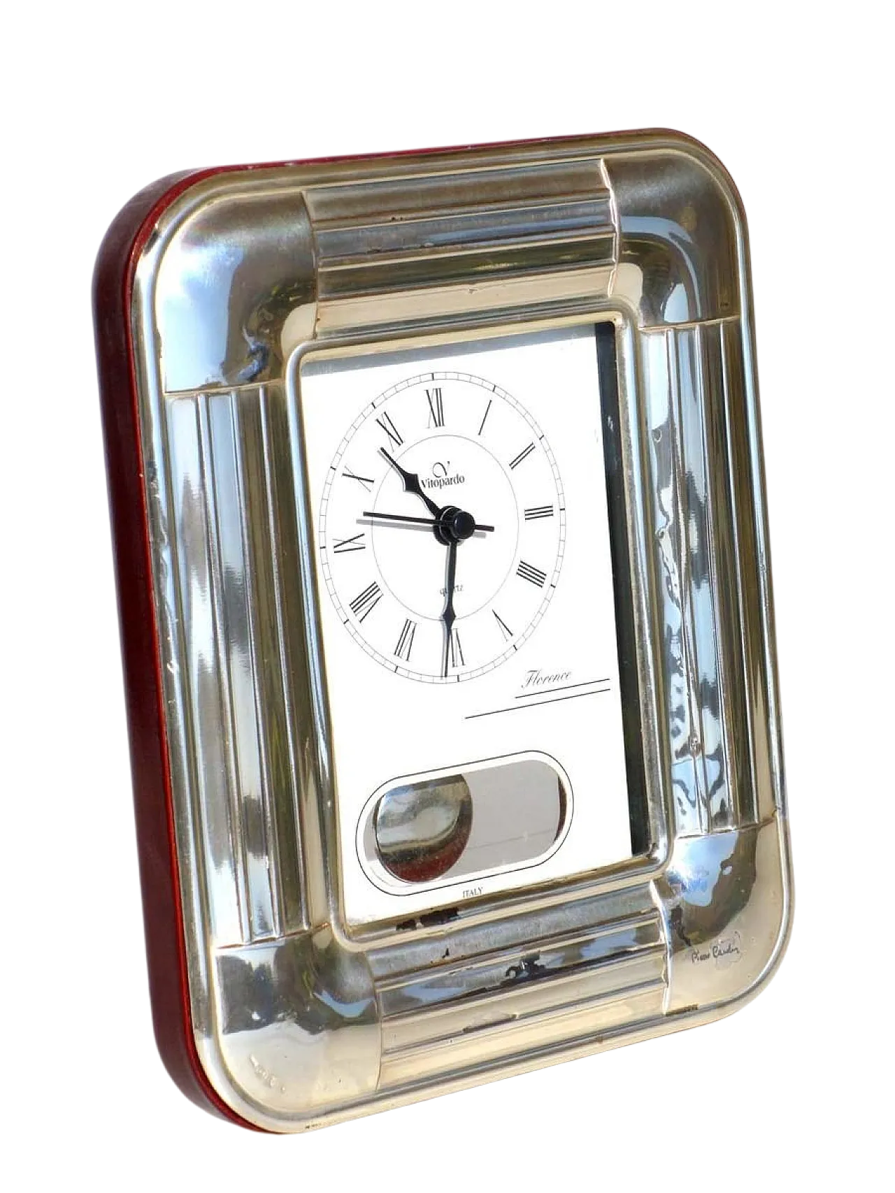 Silver table clock by Pierre Cardin, 1990s 6