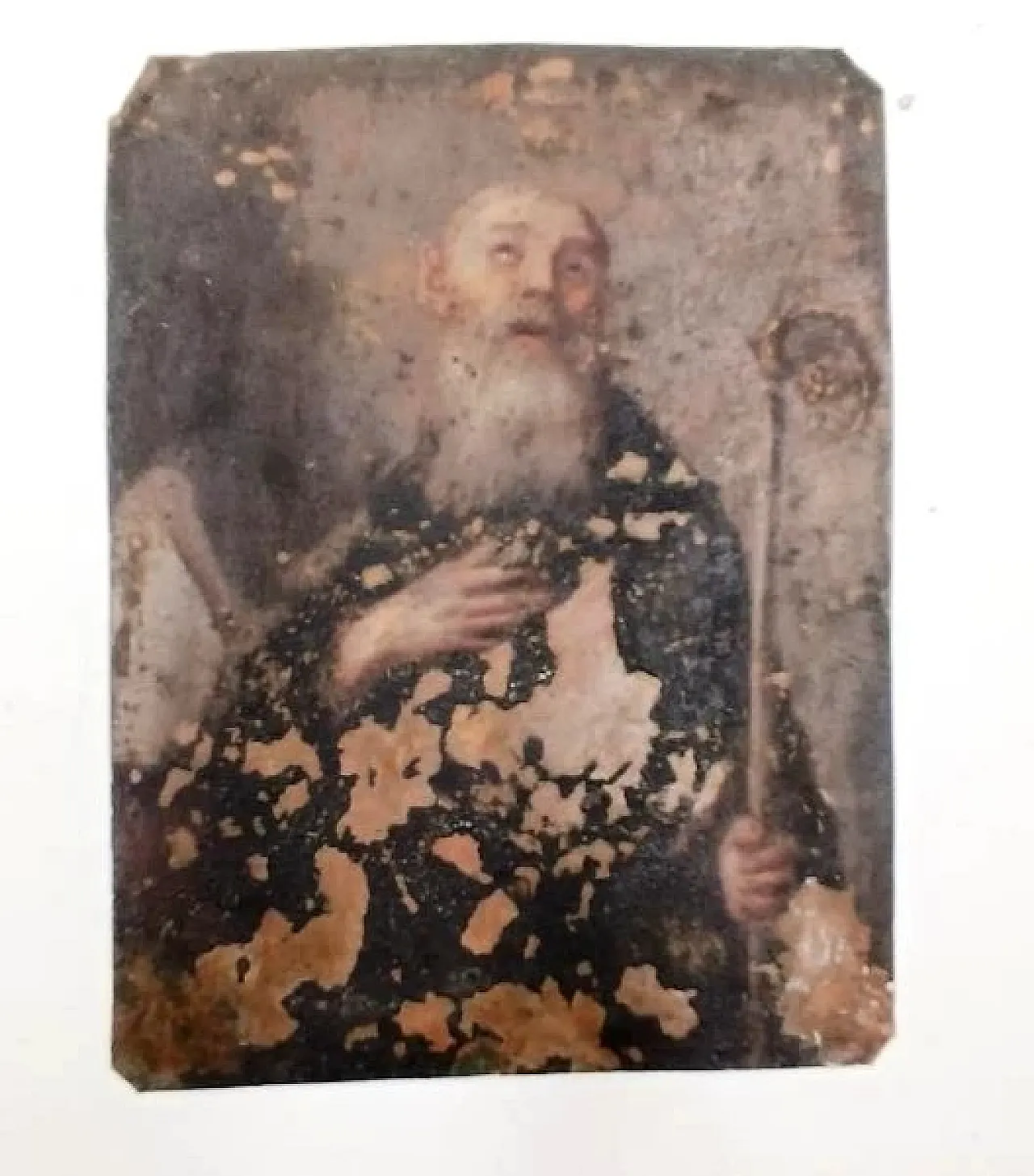 Small painting on copper depicting a saint, 17th century 2