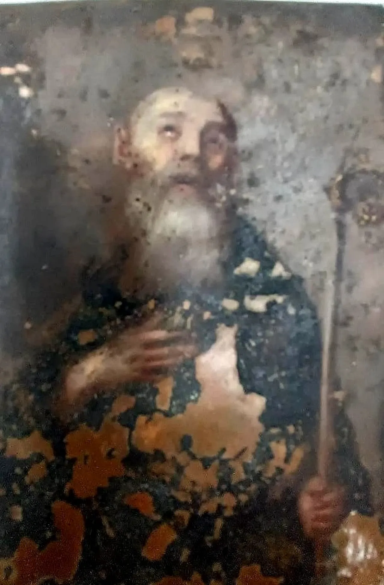 Small painting on copper depicting a saint, 17th century 6