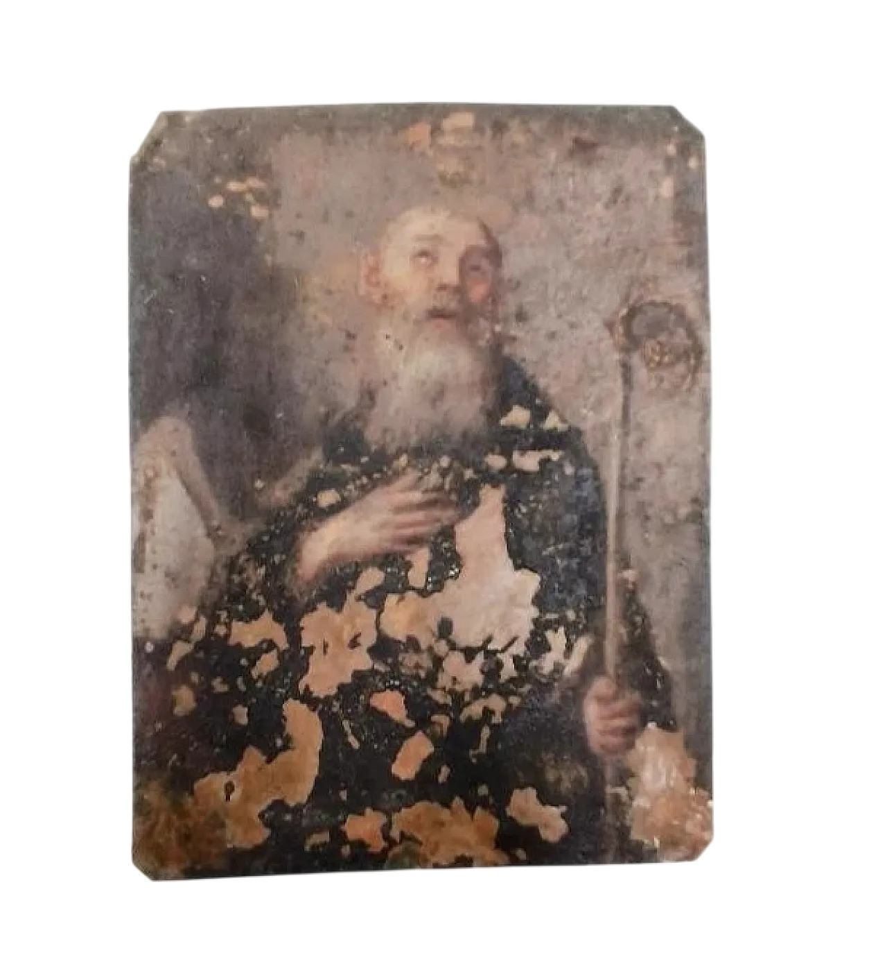 Small painting on copper depicting a saint, 17th century 9