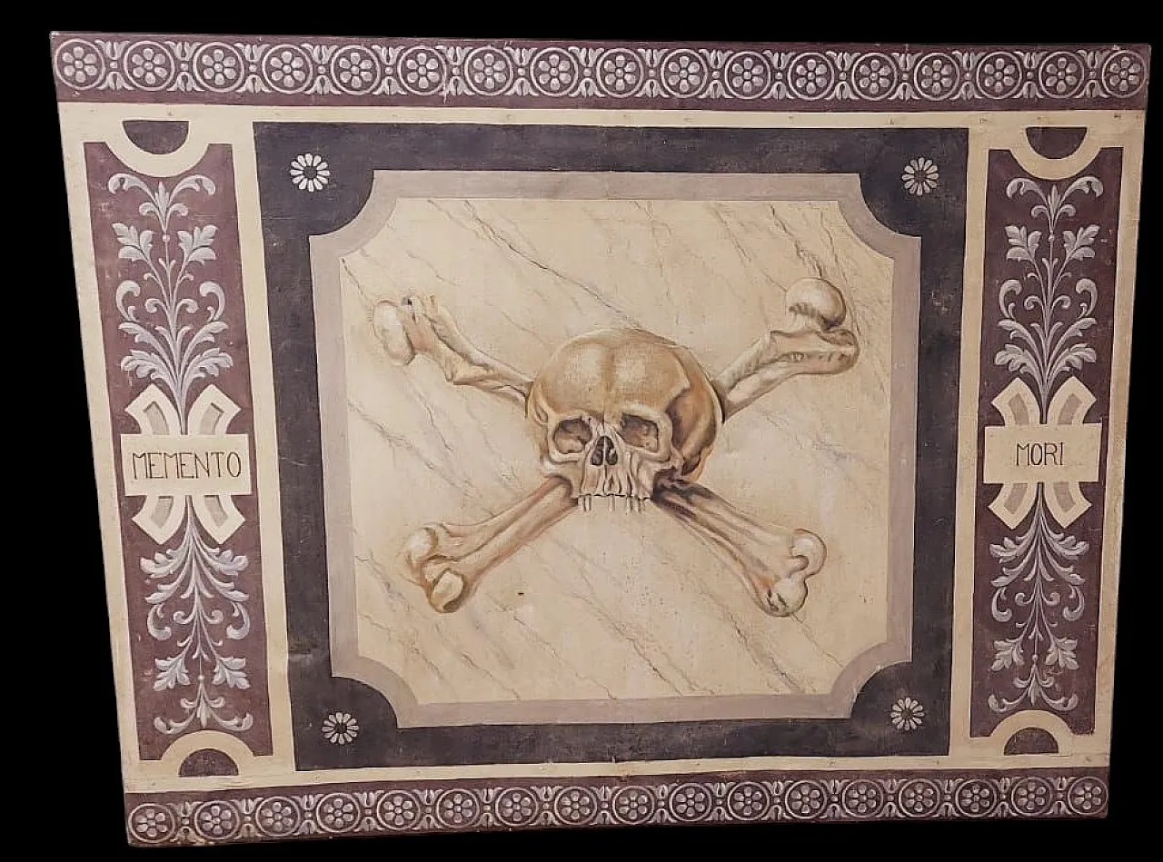 Memento Mori, large tempera painting on canvas, 17th century 1