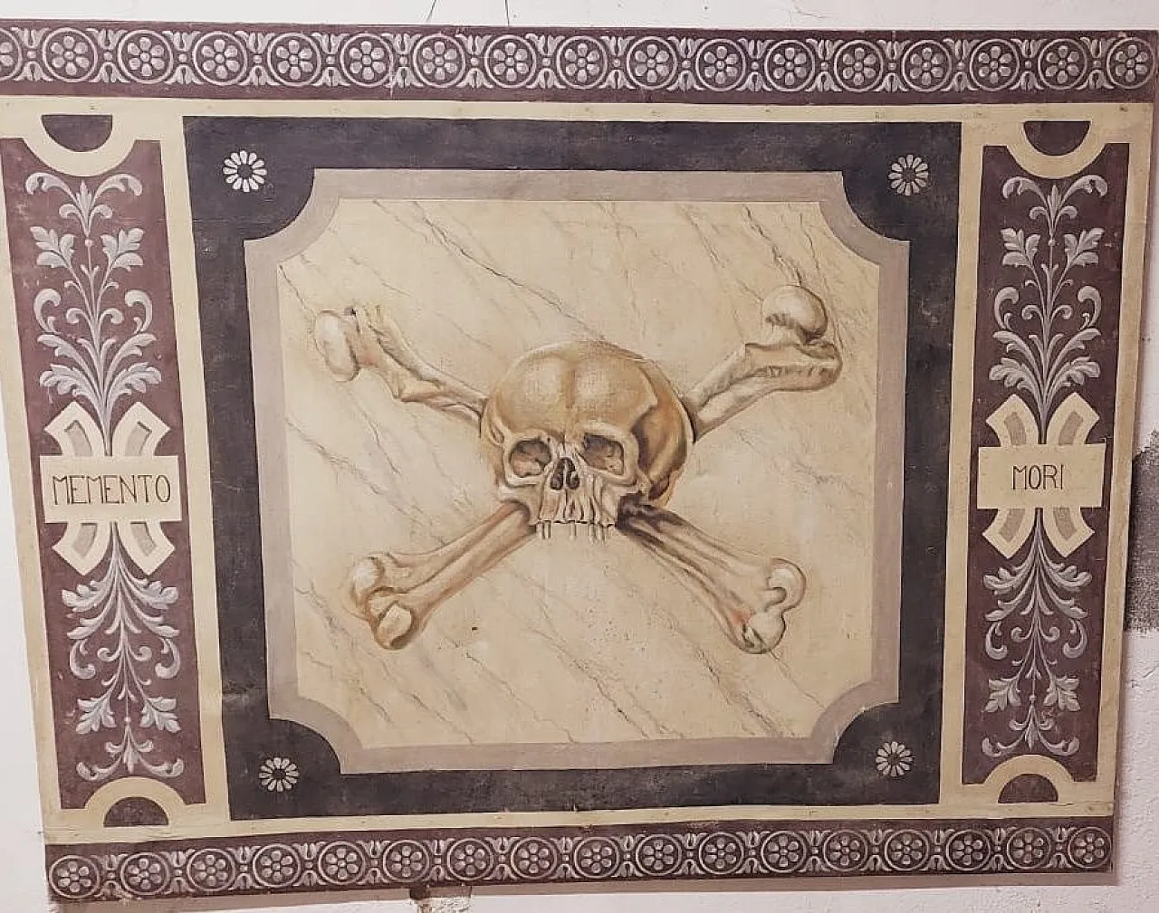 Memento Mori, large tempera painting on canvas, 17th century 2