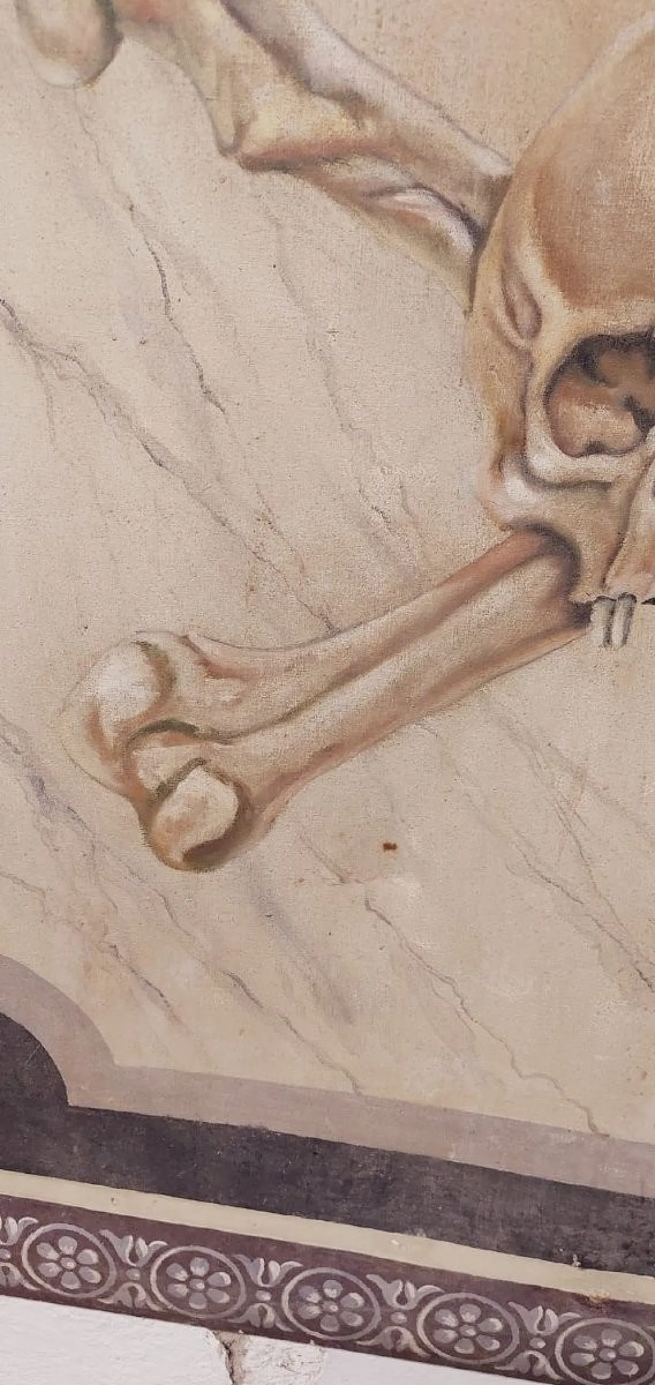 Memento Mori, large tempera painting on canvas, 17th century 9