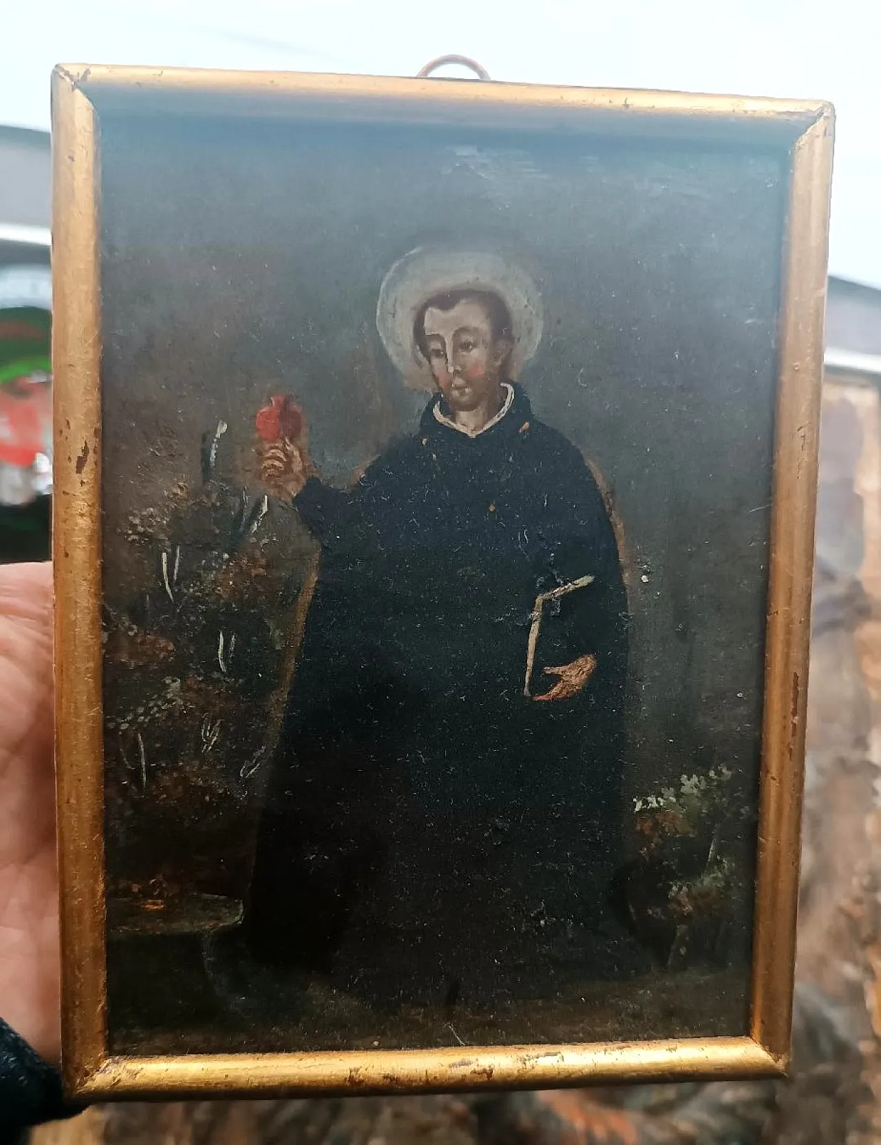 Copper painting of a Jesuit saint, 18th century 2