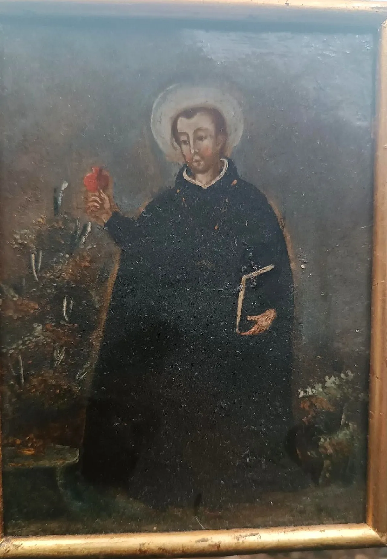 Copper painting of a Jesuit saint, 18th century 4