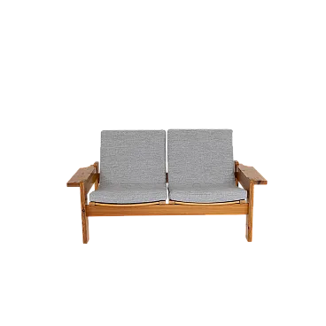 Divanetto in abete, anni '70