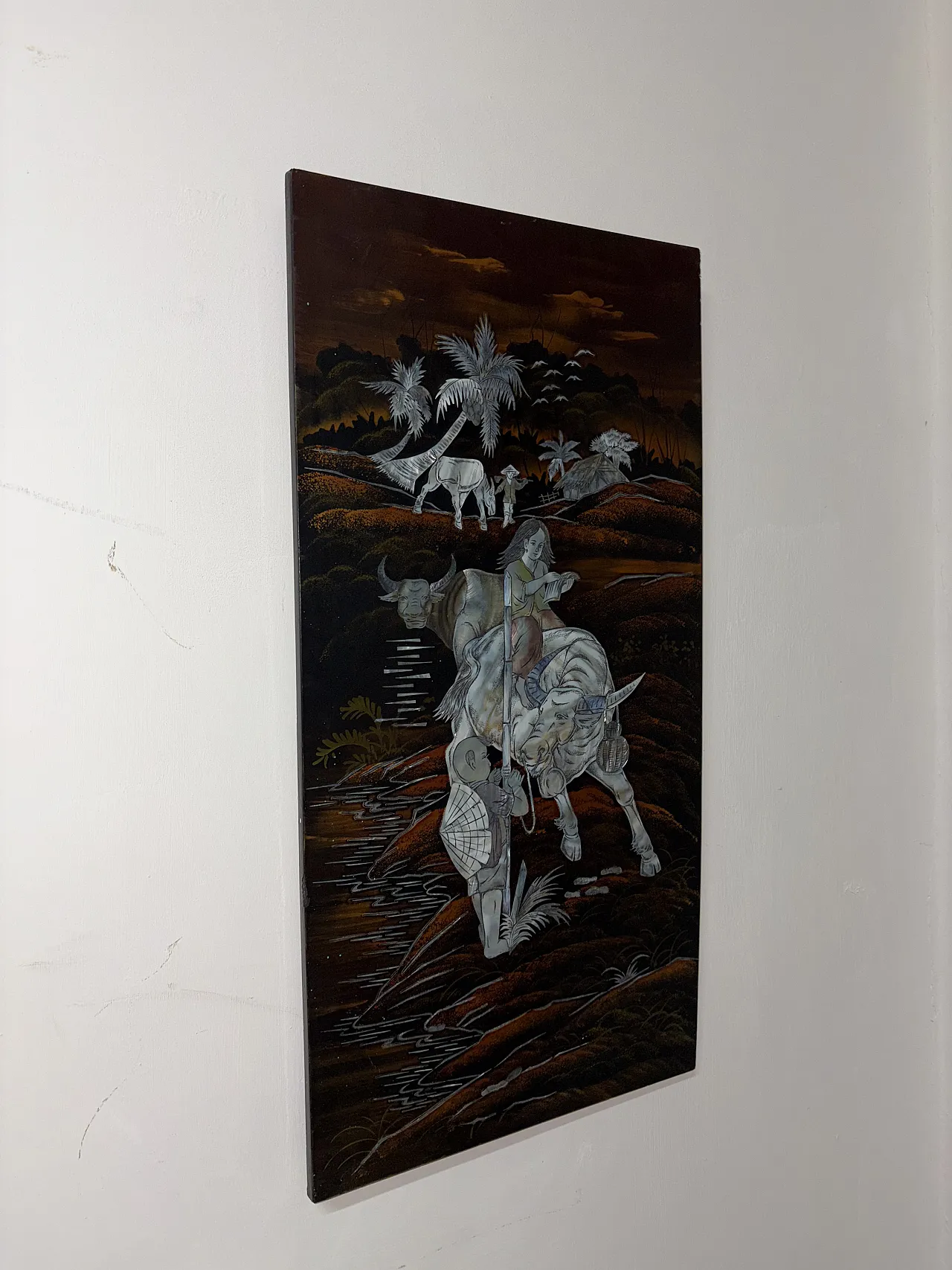 Pannello orientale in madreperla, anni '50 3