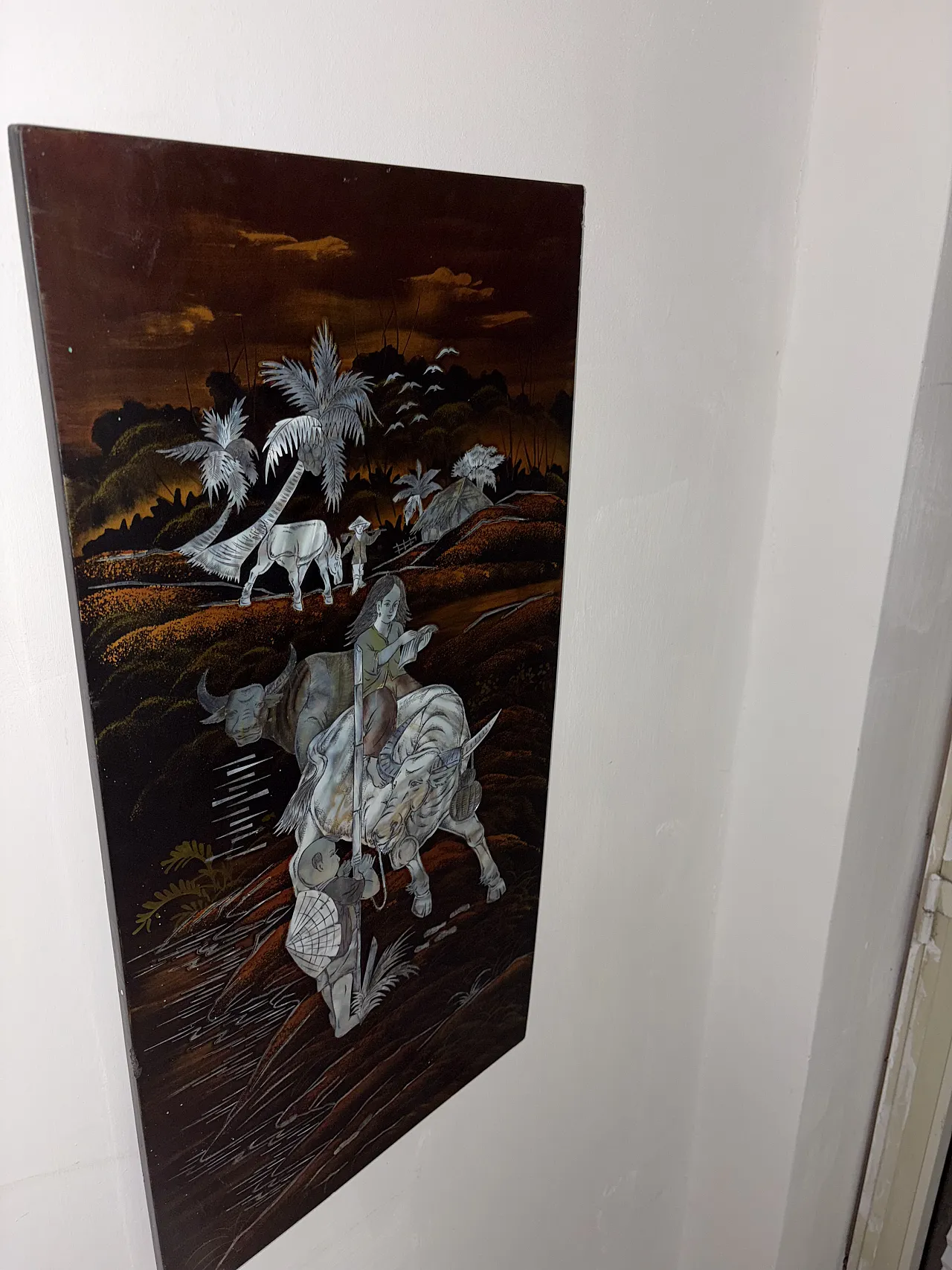 Pannello orientale in madreperla, anni '50 4