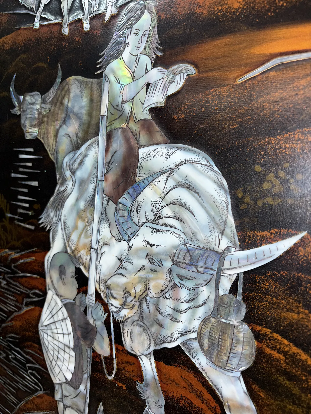 Pannello orientale in madreperla, anni '50 5