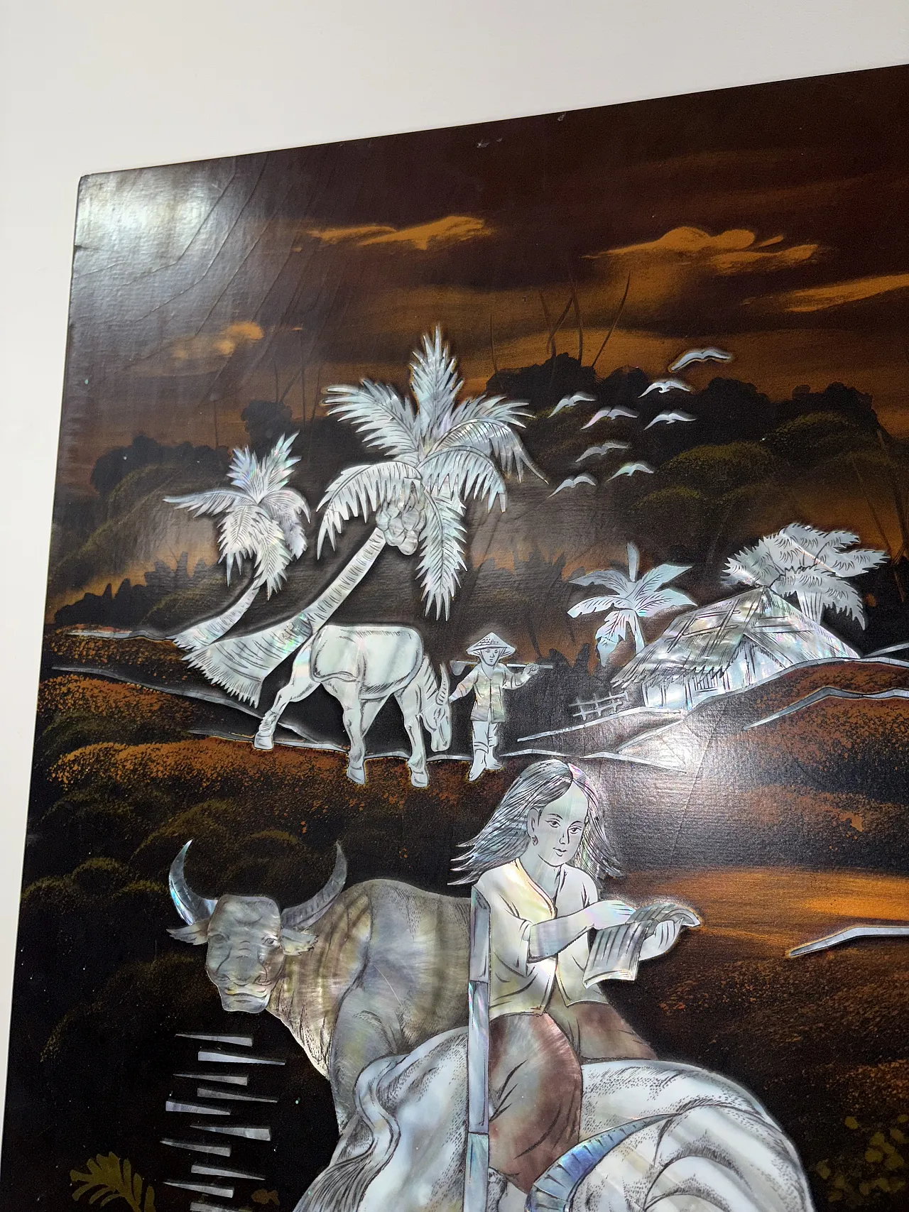 Pannello orientale in madreperla, anni '50 6