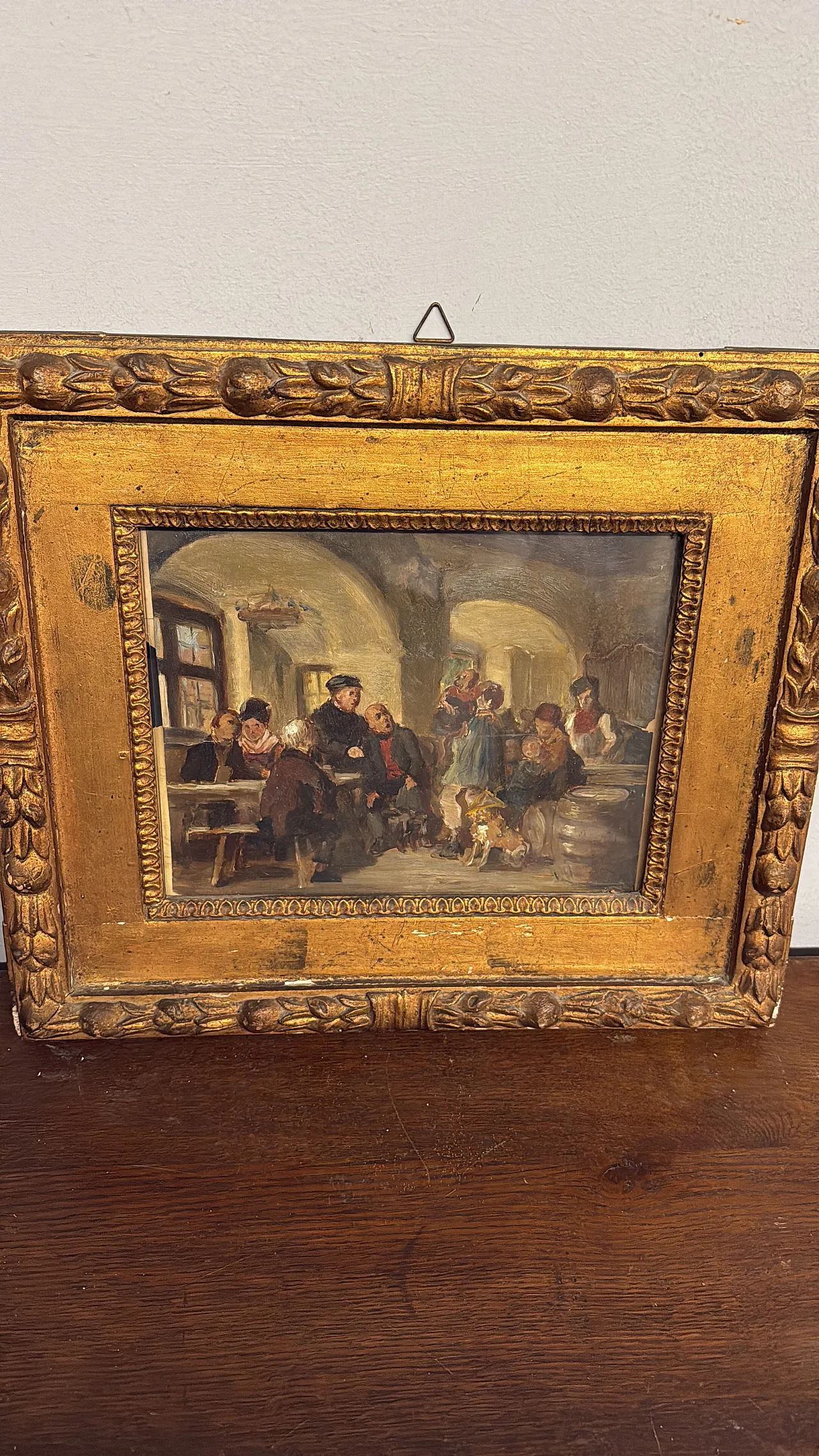 Dipinto ad olio su carta XIX Romberg in cornice, '800 2