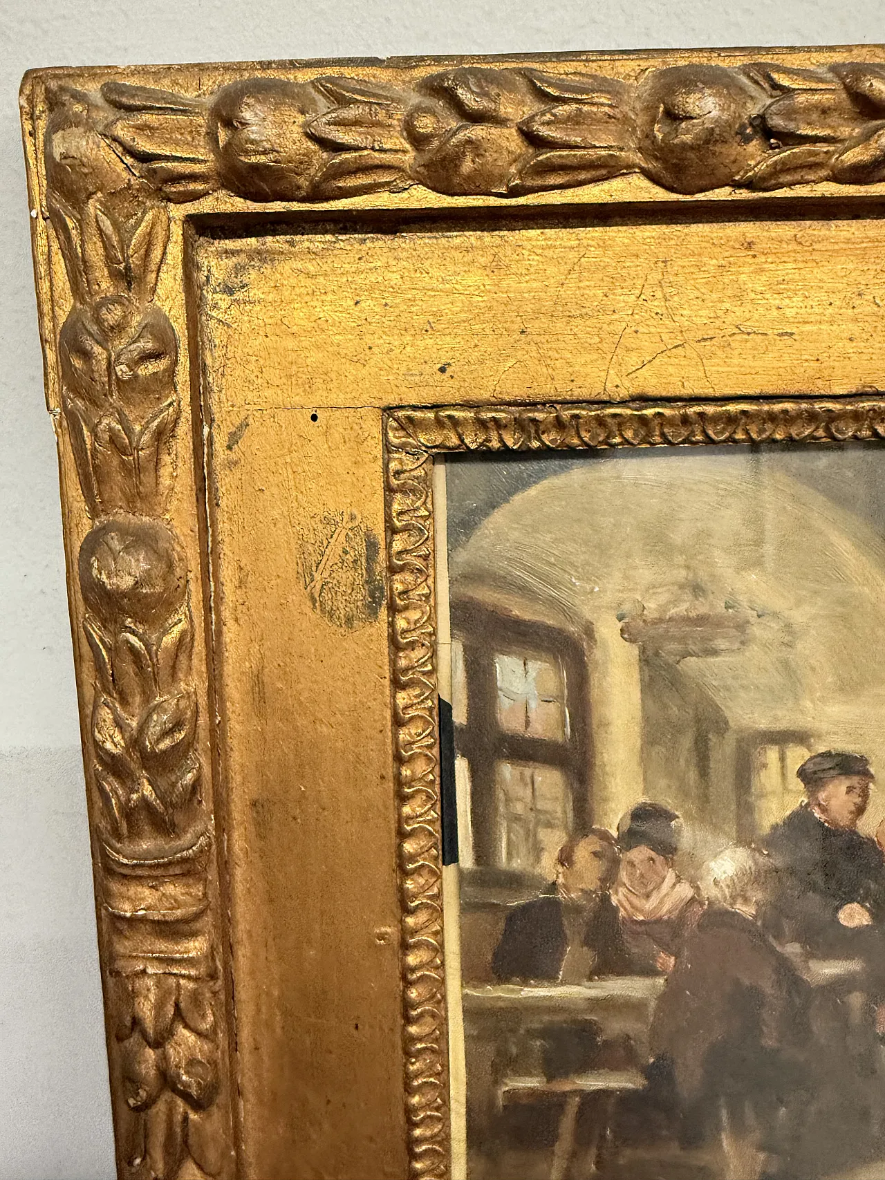 Dipinto ad olio su carta XIX Romberg in cornice, '800 9