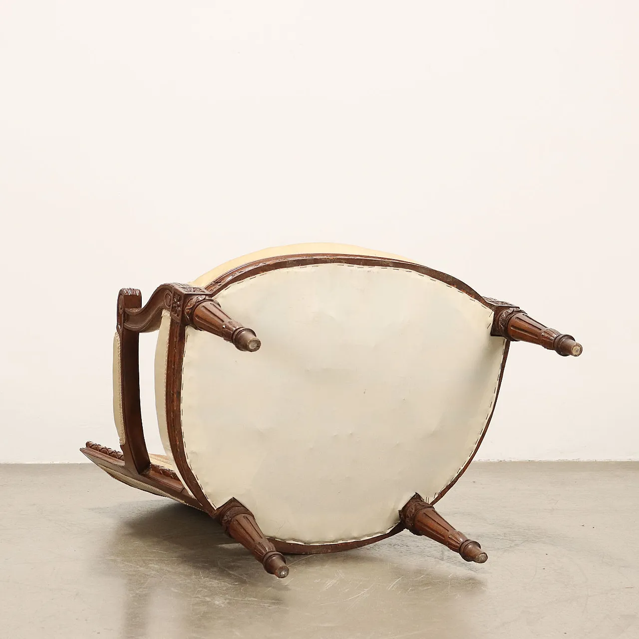 Painted beech and walnut armchair, 19th century 9