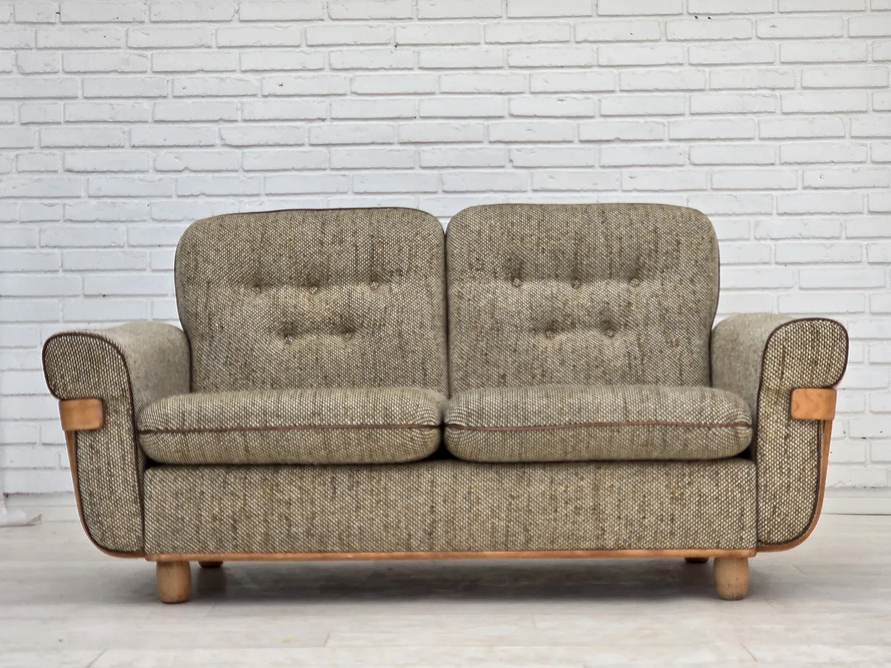 Danish 2-seater sofa wool, 1970s 1
