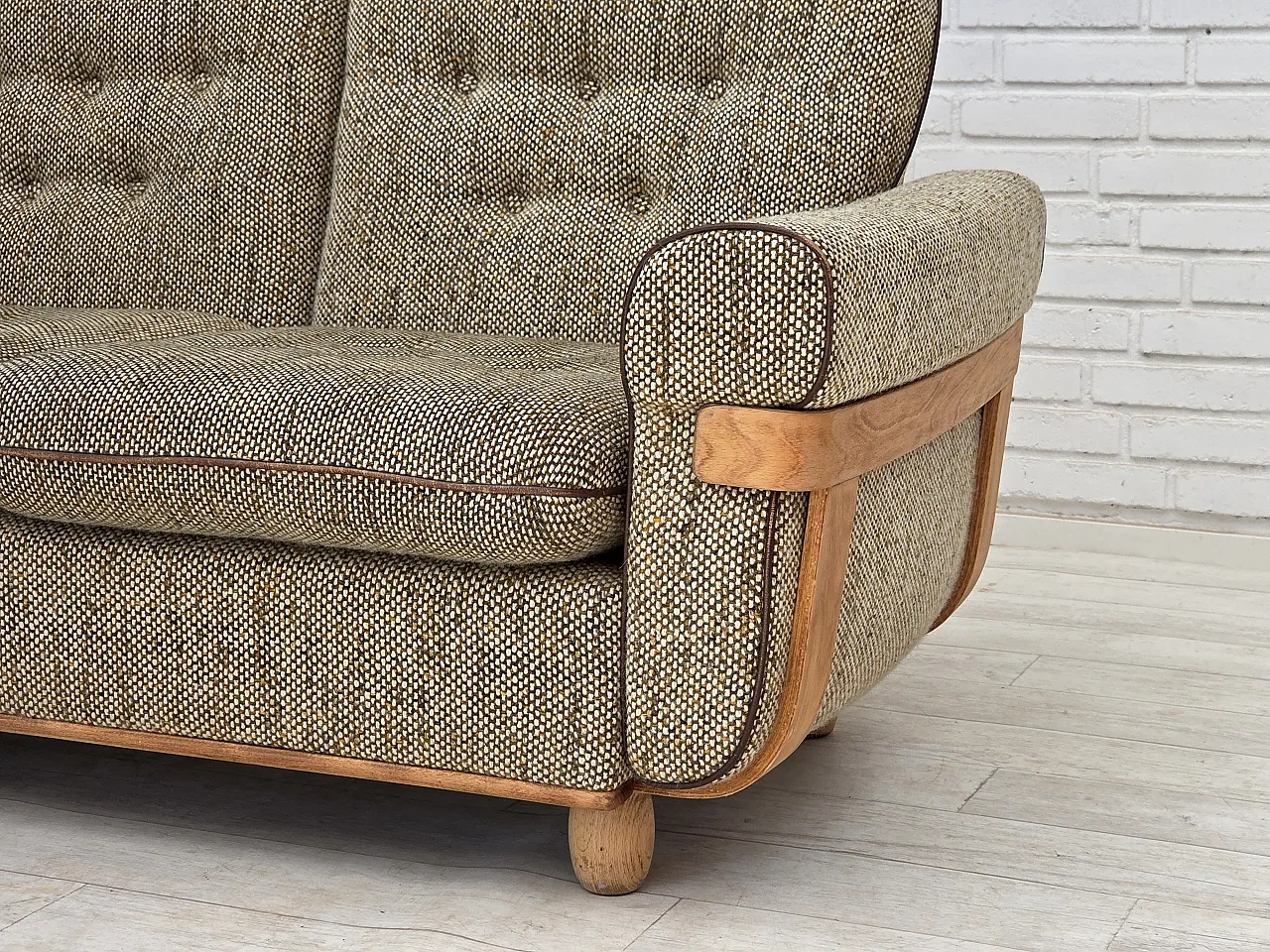 Danish 2-seater sofa wool, 1970s 3