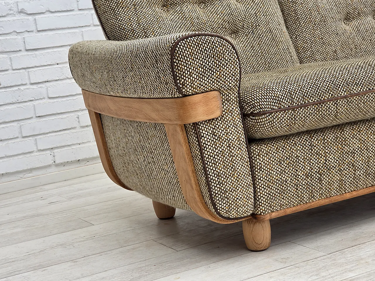 Danish 2-seater sofa wool, 1970s 4