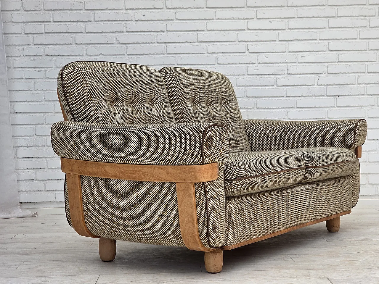 Danish 2-seater sofa wool, 1970s 7