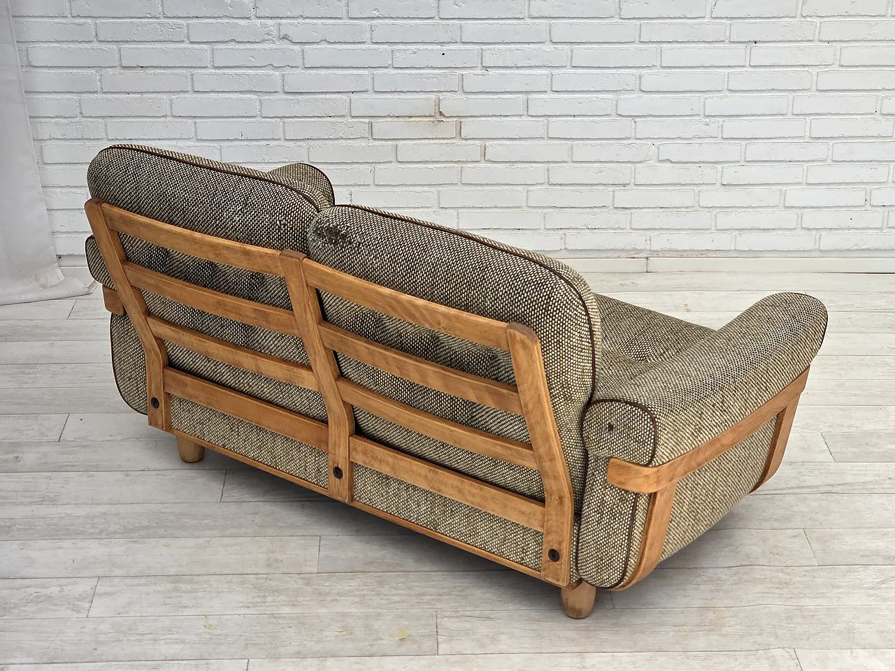 Danish 2-seater sofa wool, 1970s 10