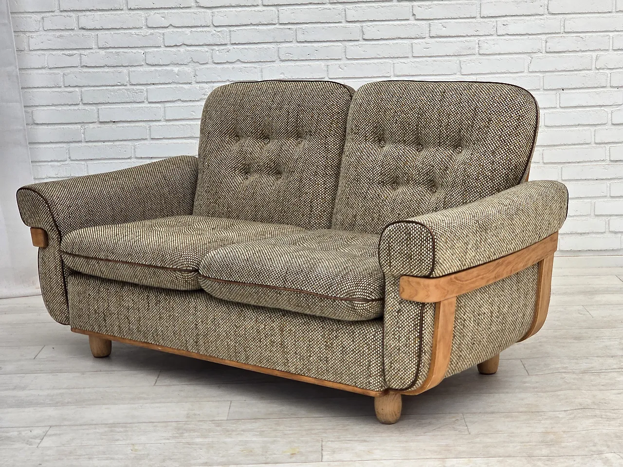Danish 2-seater sofa wool, 1970s 14