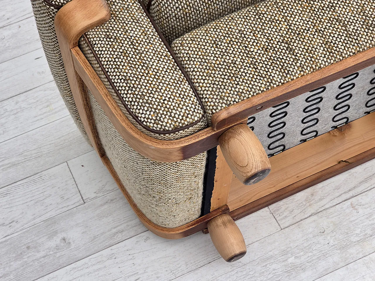 Danish 2-seater sofa wool, 1970s 16