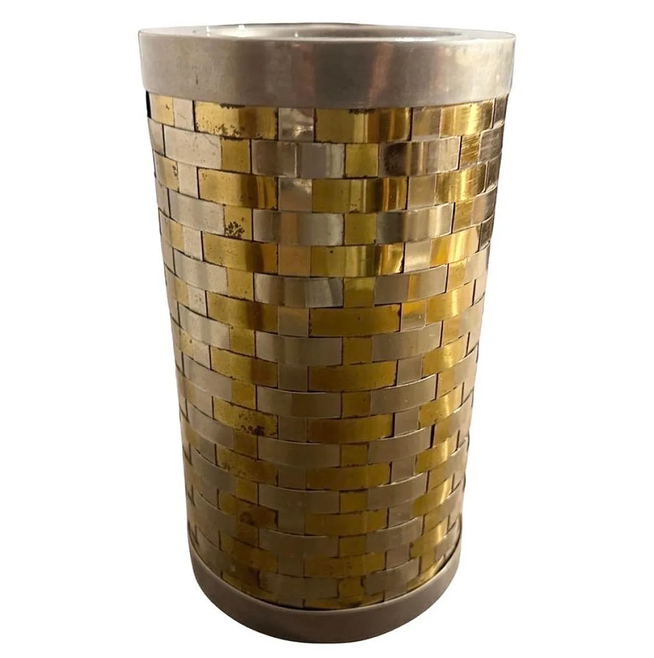 Brass and silver wine cooler by Romeo Rega, 1970s 1